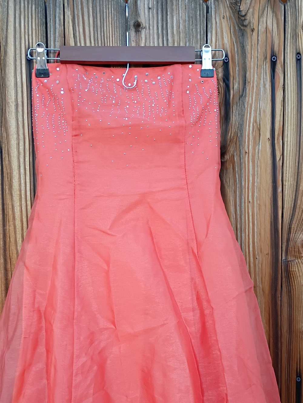 Spaghetti Strap Lace Up Orange Evening Dress with Crystal Detail Haloween
